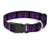 Buckle-Down BD Collier à Clip en Plastique Motif crânes avec Ailes Noir/Violet 2,5 cm de Large Convient pour Tour de Cou de 27,9 à 43,2 cm Taille M