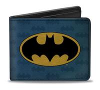 Buckle-Down Portefeuille à Deux Volets Batman Unisexe pour Adulte, Bleu Vieilli/Noir/Jaune, 4.0" x 3.5"
