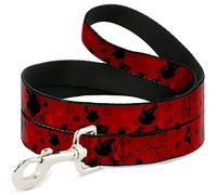 Buckle Down "Blanc Neige Poses/Apple Demi-Teintes Rouge/Noir Pet Leash, 6 'x 3,8 cm