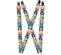 Buckle-Down Boucle vers Le Bas Jarretelles, Multicolore, 9 cm x 6 cm Femmes