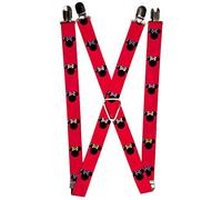 Buckle Down Bretelles Femme Silhouette Minnie Mouse Rouge/Noir/Pois, multicolore, taille unique