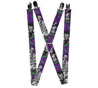 Buckle Down Bretelles-Joker Rire Poses Haha Violet/Vert/Noir/Wh Jarretelles, Multicolore, Taille Unique Homme