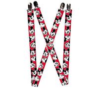 Buckle-Down Bretelles unisexe Mickey Mouse Expressions Rouge/noir/blanc, Rouge/Noir/Blanc, 3.5" x 2.5"