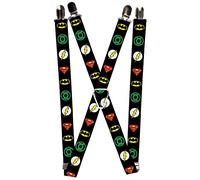 Buckle-Down Bretelles - Logos de Super-héros de la Ligue des justiciers Jarretelles, Multicolore, Taille Unique Homme