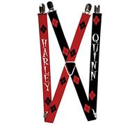 Buckle-Down Bretelles unisexes Harley/Diamonds Rouge/Noir/Blanc + Quinn/Diamant, multicolore, taille unique