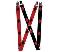 Buckle-Down Bretelles unisexes Harley Quinn Diamonds Noir/rouge, multicolore, taille unique