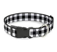 Buckle Down Buffalo Plaid Noir/Blanc Collier de Clip en Plastique, 1/5,1 cm X 6-22,9 cm/Petite