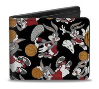 Buckle-Down Portefeuille à Deux Volets Bugs Bunny Accessoire de Voyage Double pli, Orange et Rouge, 4.0" x 3.5" Homme