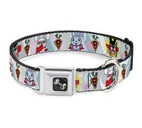Buckle Down Bunny Superhero Multi Pastel Collier de Chien en Forme d'os, Large Large/18-81,3 cm