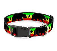 Buckle Down Cali Ours/étoile Silhouette Rasta/Noir Collier de Clip en Plastique, 1/5,1 cm Wide-Fits 8-30,5 cm Neck-Medium