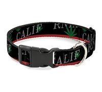 Buckle Down California/Pot de Fleurs en Forme de Feuille Noir/Rouge/Vert/Blanc Collier de Clip en Plastique, 1/5,1 cm Wide-Fits 9-38,1 cm Neck-Large