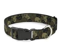 Buckle Down Camo Olive Tête de Mort Yard Collier de Clip en Plastique, 1/5,1 cm Wide-Fits 8-30,5 cm Neck-Medium