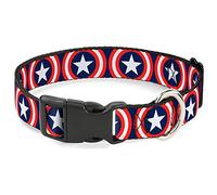 Buckle Down Captain America Shield Repeat Bleu Marine Plastique Clip Collier