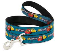 Buckle Down "Cars 3 Lightning McQueen/Cruz Ramirez Pose Race Ready Bleu/Jaune/Rouge Pet Leash, 4 '-1/5,1 cm