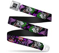 Buckle-Down Ceinture de sécurité à Boucle Wjk055, Detective Comics Joker Holding Teeth Issue 23.1 Couverture Pose/Ha Ha Ha Noir/Violet, 1.5" Wide, 32/52" Long Homme