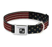 Buckle Down Ceinture de sécurité Boucle Collier de Chien - Drapeau US Vintage Stretch