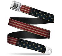 Buckle-Down Ceinture de sécurité United States Regular, Drapeau américain Vintage Extensible, 1.5" Wide, 24/38" Long Mixte
