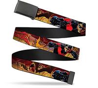 Buckle-Down Ceinture en toile unie avec boucle de serrage pour jeunes, pose de Nightwing et chauves-souris, bienvenue chez Gotham, 2,5 cm de large, taille 20
