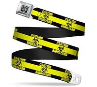 Buckle-Down Ceinture de sécurité Regular, Caution Biohazard Noir/Jaune, 1.5" Wide, 24/38" Long Homme