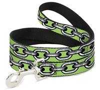 Buckle Down "Chaîne en métal Vert/Gray Pet Leash, 6 'x 3,8 cm
