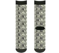 Buckle-Down Chaussettes 100 Dollar Bills Crew Sacs à Dos, Multicolore, Homme