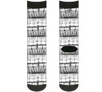 Buckle-Down Chaussettes, Col Rond Noir/Blanc, Taille Unique Mixte Adulte
