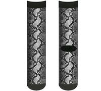 Buckle-Down Chaussettes unisexes pour adulte, peau de serpent 3 gris, multicolore, Crew