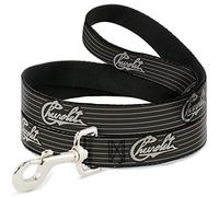 Buckle Down "Chevrolet Heritage Script/à Rayures Anthracite/Tan Pet Leash, 6 '-1/5,1 cm