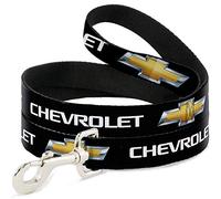 Buckle Down "Chevy Nœud Papillon Noir/doré Logo Repeat Dog Leash, 6 '