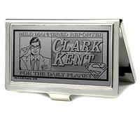 Buckle Down Clark Kent présentent une légère Mannered reporter pour le Daily Planet Porte-cartes argent brossé petit