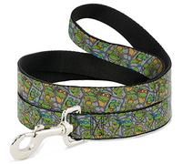 Buckle Down "Classic TMNT Expression et Pose Tortue Shell Collage Lavande Pet Leash, 6 '-1.5 "