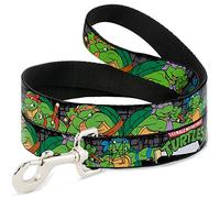 Buckle Down "Classic TMNT Groupe Pose4 en Égouts/TMNT Logo Pet Leash, 6 '-1/5,1 cm
