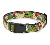 Buckle Down "Classic TMNT Tortue Pizza Collier de Clip en Plastique, 1/5,1 cm X 9-38,1 cm/L