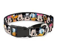 Buckle Down "Classic Visages des Personnages de Disney Martingale Collier de Chien, Noir, 2,5 cm Wide-Fits 15-66 cm Neck-Large