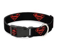 Buckle-Down Collier à Clip en Plastique - Bouclier Superboy Noir/Rouge