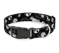 Buckle-Down Collier à Clip en Plastique - L'étrange Noël de Monsieur Jack Expressions/Ourson Effrayant/Killer Duck Collage Noir/Blanc