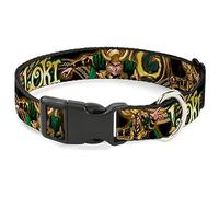 Buckle-Down Collier à Clip en Plastique - Loki - Noir/doré/Vert