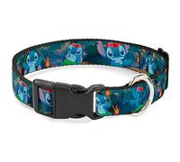 Buckle-Down Collier à Clip en Plastique - Stitch Hula Dance 5 Poses - 2,5 cm de Large - Convient pour Tour de Cou de 38,1 à 66 cm - Taille L