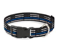 Buckle Down Collier avec Boucle en Plastique, Motif Gros Plan de Drapeau américain, Noir/Blanc