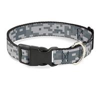 Buckle-Down Collier Clip Plastique - Digital Camo2 Gris