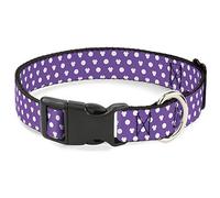 Buckle-Down Collier Clip Plastique - Oreilles de Minnie - Monogramme/Pois Violet/Blanc