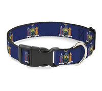 Buckle-Down Collier en plastique pour chien Drapeau de New York 28 à 43 cm de large