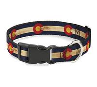 Buckle-Down Collier en plastique pour chien Drapeau du Colorado continu vintage 28 à 43 cm 2,5 cm de large