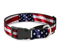 Buckle-Down Collier Martingale pour Chien Motif Drapeau américain Taille M 2,5 cm de Large Convient pour Tour de Cou de 27,9 à 43,2 cm