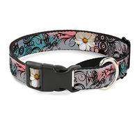 Buckle-Down Collier Martingale Rose en Filigrane avec Fleurs pour Chien, Largeur 2,5 cm, Tour de Cou de 27,9 à 43,2 cm, Taille M
