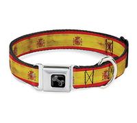 Buckle-Down Collier pour Animal Domestique, Collier pour Chien, Boucle de Ceinture de sécurité, Drapeau Espagnol, continu, Vintage, 28 à 41,5 cm, 2,5 cm de Large