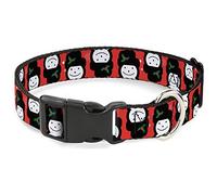 Buckle-Down Collier pour Animal Domestique, Collier pour Chien, Boucle en Plastique, Bonhomme de Neige de Noël, Rouge et Blanc, 28 à 41,5 cm, 2,5 cm de Large