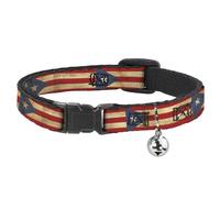 Buckle-Down Collier pour chat avec drapeau de Porto Rico - Vintage - 20,3 à 30,5 cm - Largeur : 1,3 cm