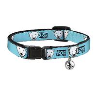Buckle-Down Collier pour chat Breakaway Polar Bear Repeat Baby Blue 8 à 12 pouces 0,5 pouces de large