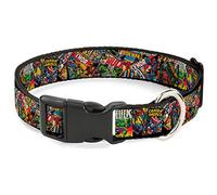Buckle-Down Collier pour chat Breakaway Retro Marvel Comic Books Empilés Gros plan 22,9 à 38,1 cm de large
